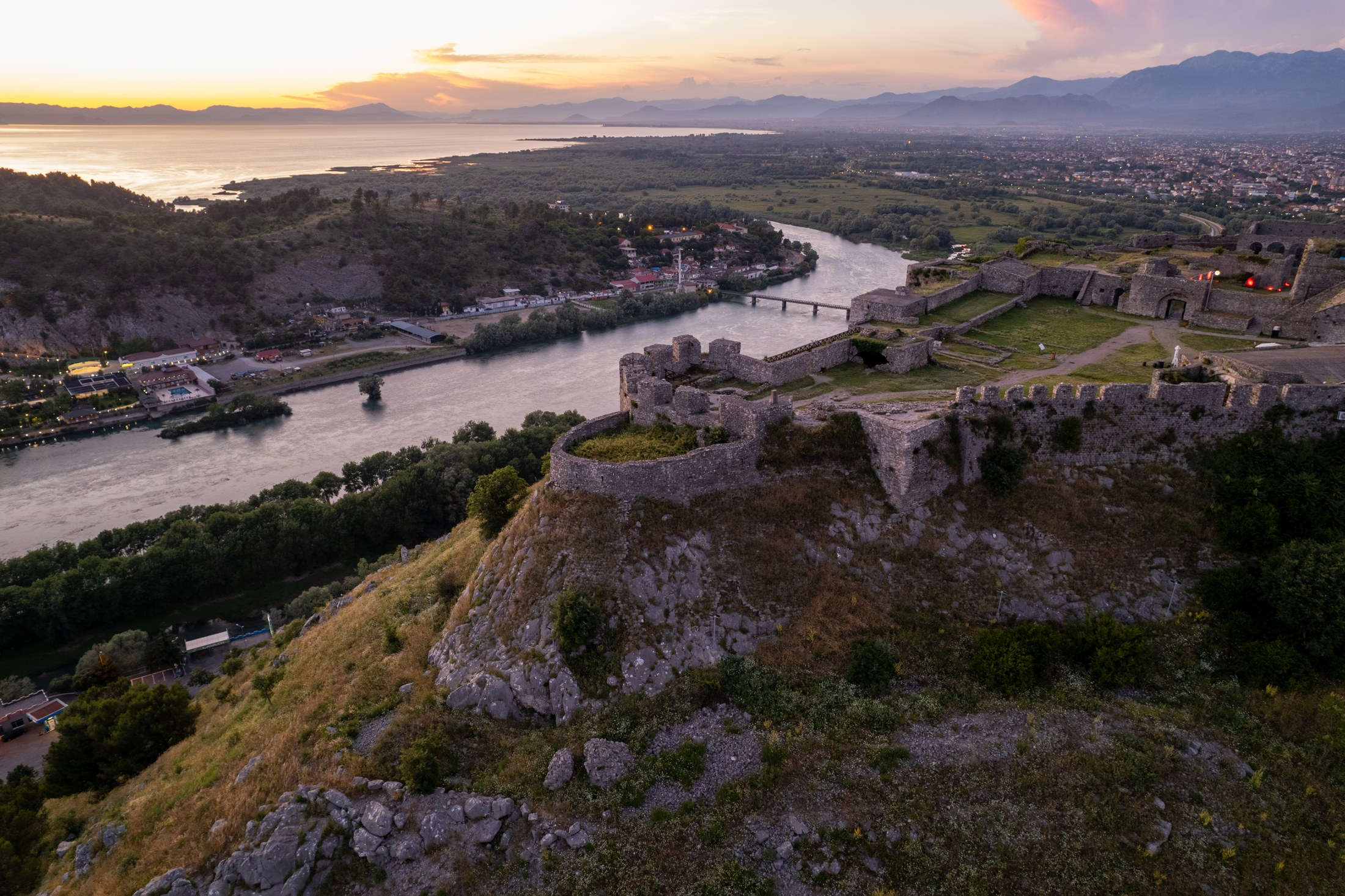 Lake Shkodër & Buna River from Rozafa Castle